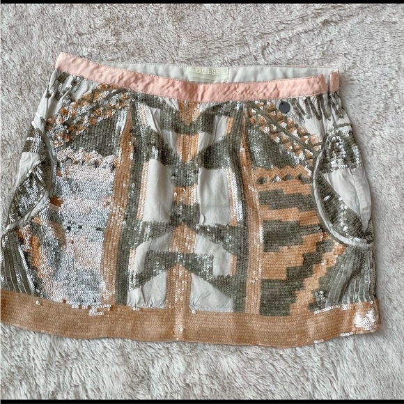 Guess sequins mini skirt size 28 - Picture 1 of 9